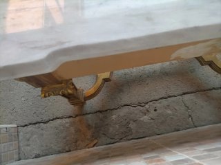 Mesa antigua estilo Luis XVI madera y mármol