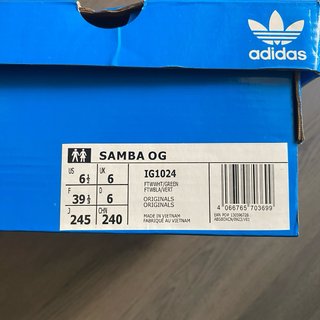 Adidas Samba OG Blancas y Verdes Talla 39