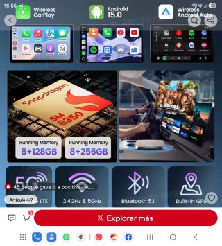 Carlinkit 8GB RAM 128GB Almacenamiento