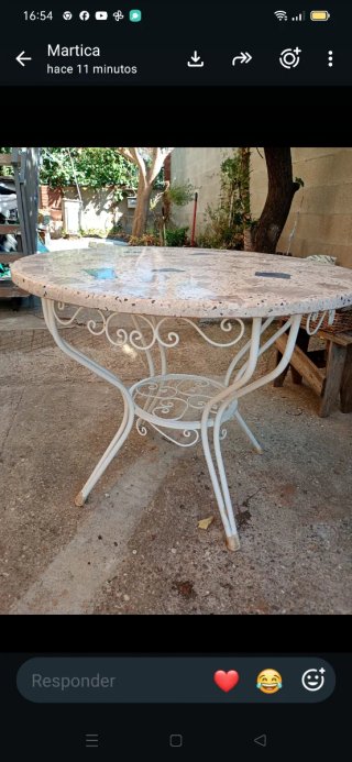 Mesa Terraza Hierro y Piedra Multicolor
