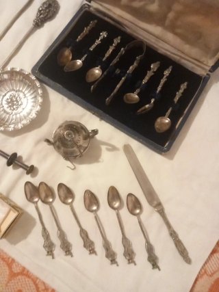 Juego Antiguo Cucharas Siglo XIX