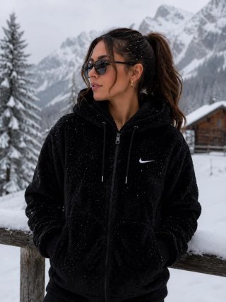 Chaqueta polar Nike bordada azul