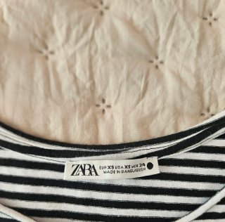 Camiseta Zara Rayas Marinera XS Mujer