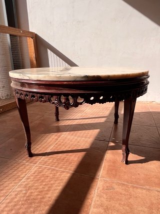 Mesa vintage mármol y madera