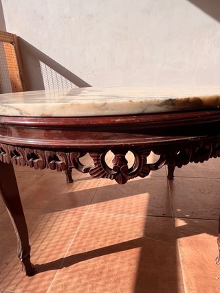 Mesa vintage mármol y madera