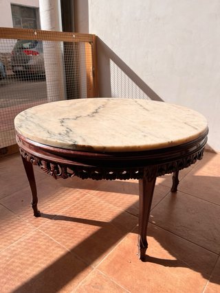 Mesa vintage mármol y madera