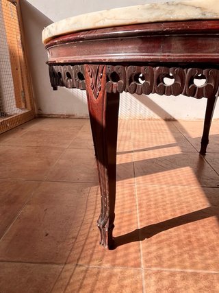 Mesa vintage mármol y madera