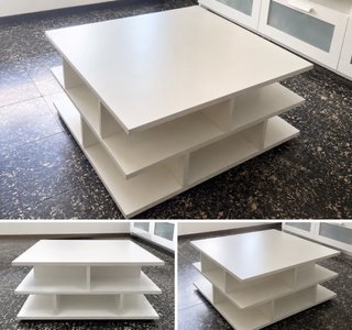 Mesa de centro blanca de madera