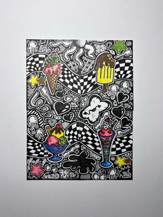 4 Cuadros Miniatura  1/6 de Helados Hechos a Mano