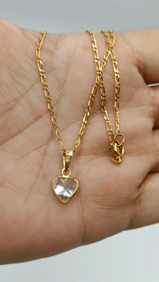 Collar de oro 18kt corazón circonita