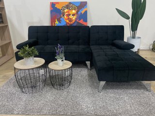 Sofá Cama Chaise Longue Negro