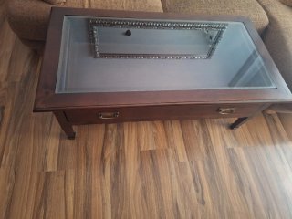 Mesa de centro madera y cristal