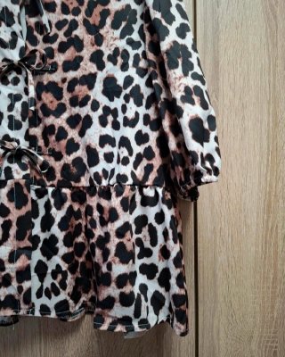 Blusa Shein Animal Print L Lazos Péplum NUEVA L