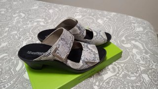 Sandalias Mestia Piel Mujer Gris/Blanco