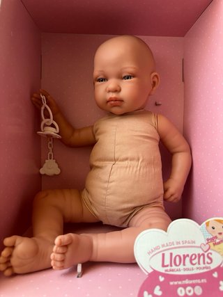 Muñeco bebé Llorens 44 cm, con porta bebes