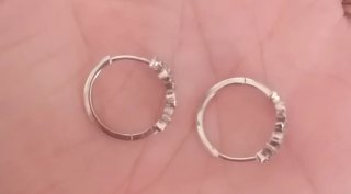 Orecchini cerchio argento S925 stelle