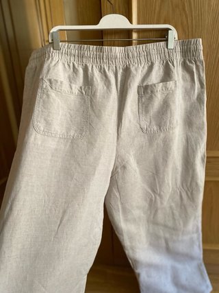 Pantalón ancho lino algodón Amazon Essentials