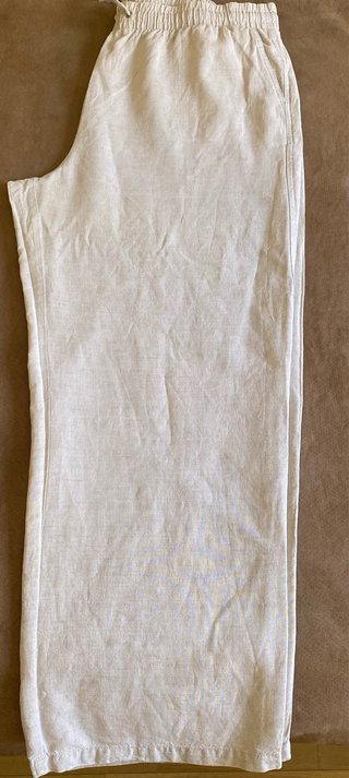 Pantalón ancho lino algodón Amazon Essentials