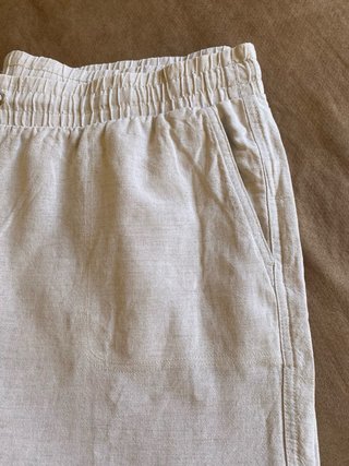 Pantalón ancho lino algodón Amazon Essentials