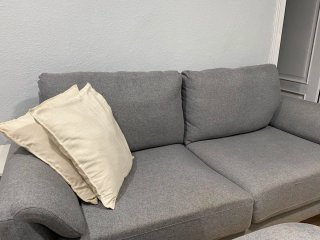 Sofá 2 y 3 plazas gris tela de la tienda Home