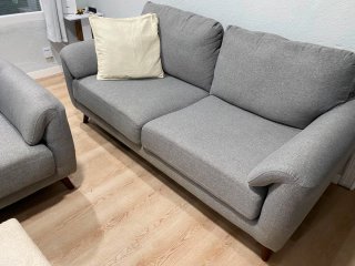 Sofá 2 y 3 plazas gris tela de la tienda Home