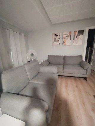 Sofá 2 y 3 plazas gris tela de la tienda Home