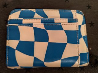 Monedero Cartera Pull&Bear Cuadros Azul Blanco
