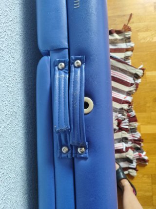 Camilla masaje plegable madera. Funda, reposabrazo