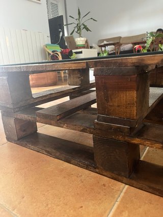 Mesa Palets con Cristal
