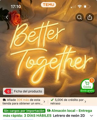 Letrero Neón Better Together
