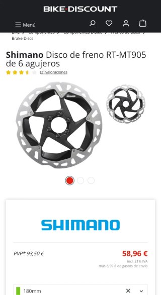 Discos freno shimano XT y XTR
