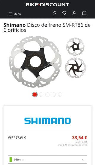 Discos freno shimano XT y XTR