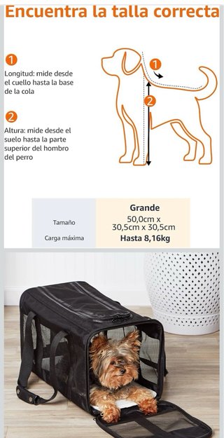 Transportín Flexible Amazon Basics Negro (L)
