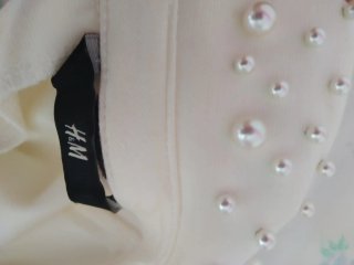 Vestido H&M blanco perlas