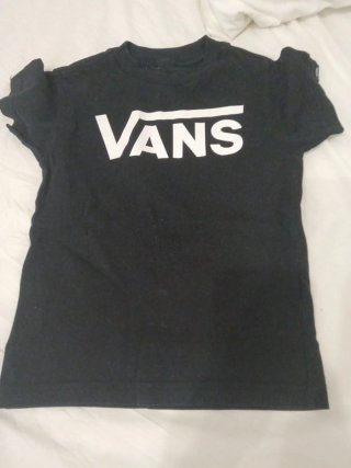 Maglia Vans nera con logo bianco