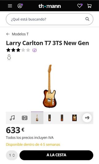 Guitarra Sire Larry Carlton T7 3TS New gen