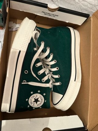Converse plataforma verde mujer talla 35