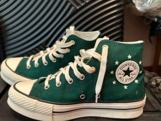 Converse plataforma verde mujer talla 35