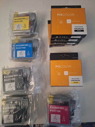 21 Cartuchos Tinta PIXCOLOR  LC980/985/1100 y APEX