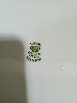 3 bandejas porcelana y plato postre