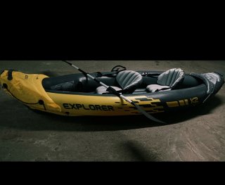 Kayak inflable Explorer K2 amarillo y gris