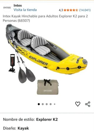 Kayak inflable Explorer K2 amarillo y gris
