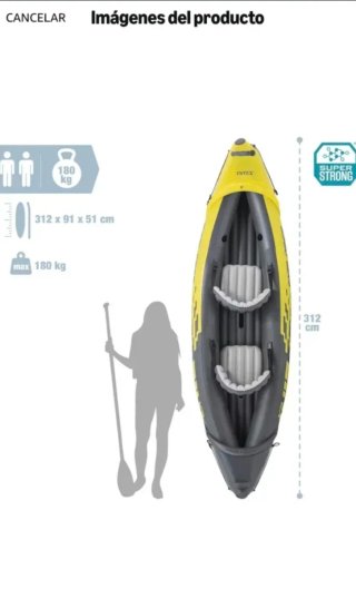 Kayak inflable Explorer K2 amarillo y gris