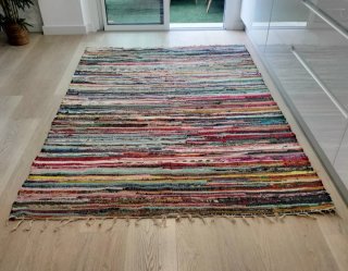 Alfombra Chindi Grande Rectangular Algodón Natural