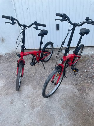 Bicicleta plegable B'TWIN roja