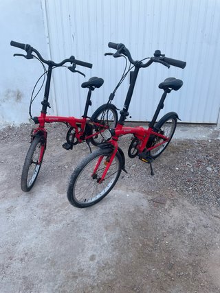 Bicicleta plegable B'TWIN roja