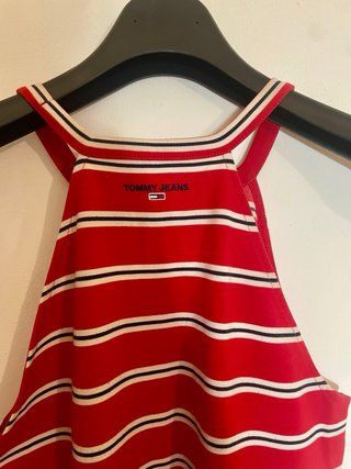 Vestido Tommy Jeans Rayas Rojo Blanco