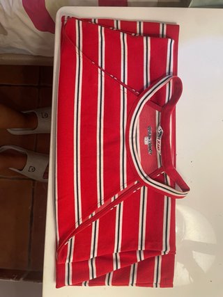 Vestido Tommy Jeans Rayas Rojo Blanco
