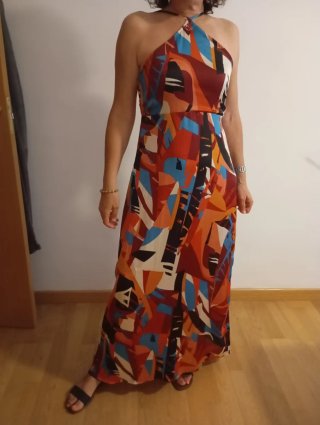 Vestido largo Sfera estampado