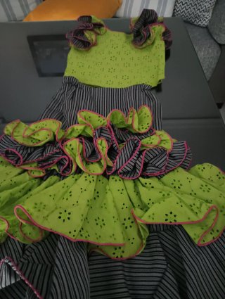 Conjunto Flamenco Niña Verde y Negro